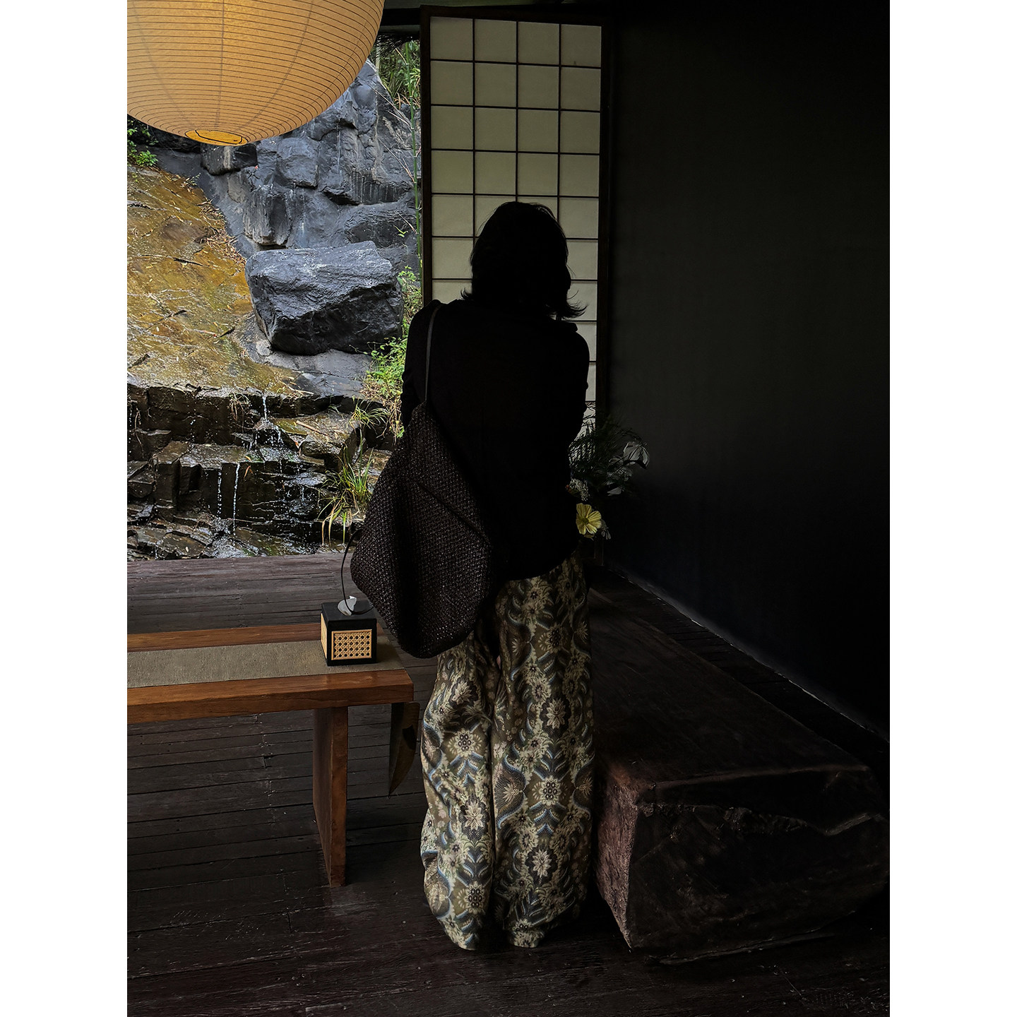 TOFOD 莫奈花园  重磅真丝复古佩斯利印花斜纹绸休闲长裤