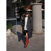 TOFOD 外套 百搭秋冬连帽长款 大欧包 博主风超轻鹅绒羽绒服