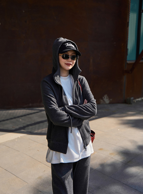 TOFOD  藏地软黄金  牦牛绒山羊绒休闲连帽卫衣外套+休闲长裤套装