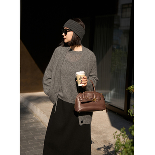 TOFOD 高地山羊绒拉绒马甲毛衣开衫套装调性针织两件套