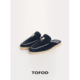 TOFOD 穆勒拖平底女鞋 老钱穿搭 进口高丝牛反绒包头半拖鞋