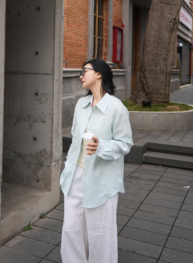 TOFOD  诺曼底 法国进口雨露麻经典系列衬衫亚麻长袖极简风衬衣