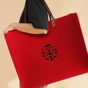 百喜图相框喜字毛毡手提袋包婚庆用品伴手礼袋子正方形袋子送闺蜜