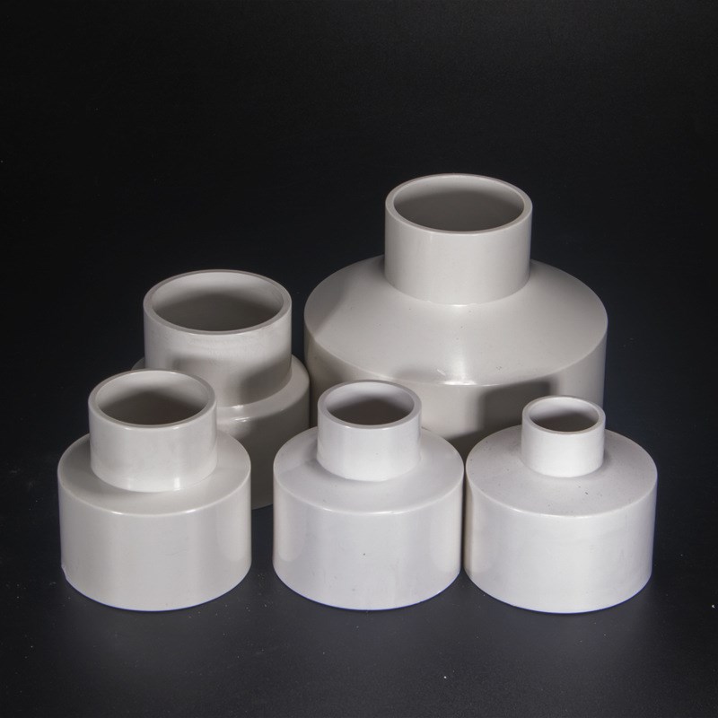 PVC125-200白色灰色蓝色大小头给水管件配件同心异径接头