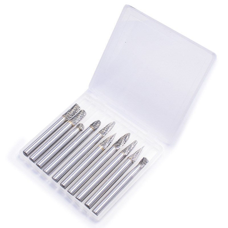 硬质合金旋转锉6*6m套装钨钢打磨头金属玉石木根雕刻电磨抛光工具