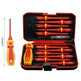电工维修绝缘螺丝刀套装13合一多功能螺丝刀十字一字家用测电检修