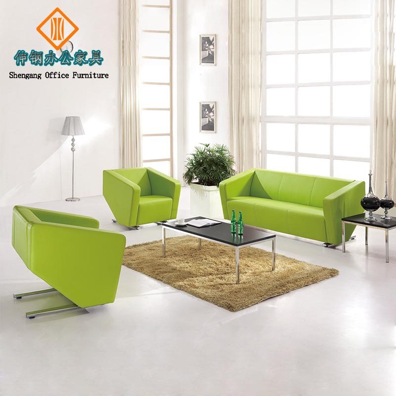 真西皮沙发茶几组合商务接待会客休闲创意转角客厅 办公家具