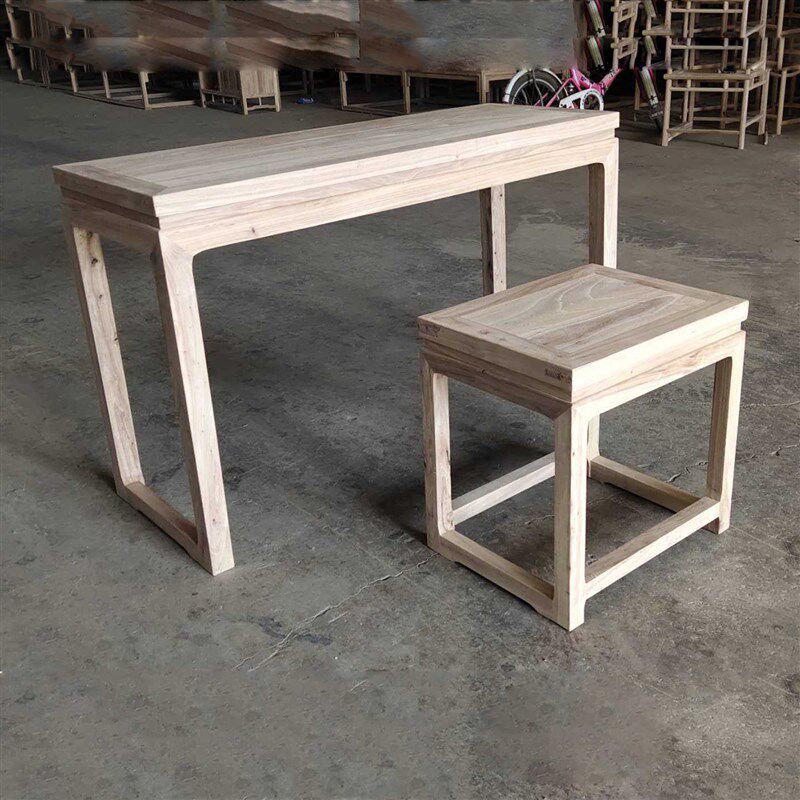 新中式实木古琴桌榆木画案国学桌书法学校培训班学生古筝古典琴桌