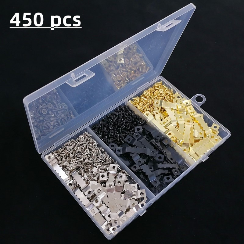 供锯齿相框挂钩挂片小五金配件450pcs三色绘画照片悬挂件