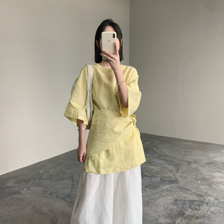 OFSELF纯苎麻短袖衬衫女