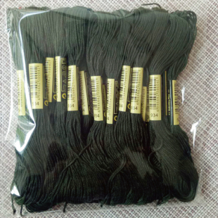 深绿色线号934一包10支十字绣线生态棉线涤棉手工 刺绣线1支8米6