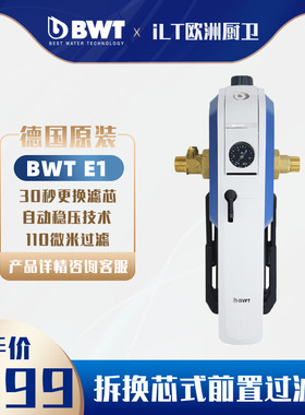 德国BWT E1德国原装进口前置净水器过滤拆洗式40385