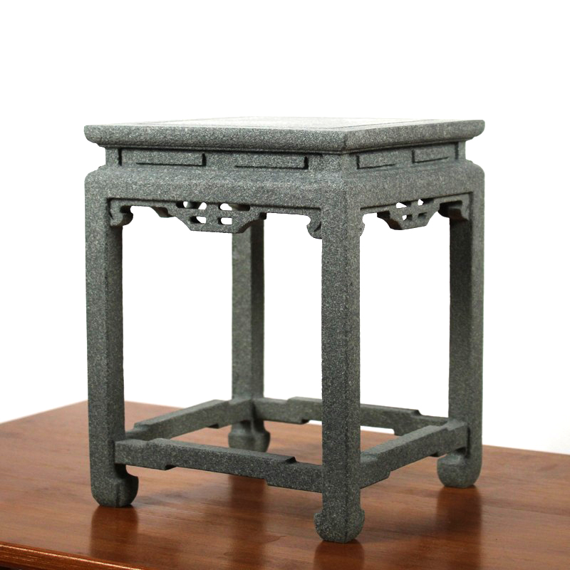 天然石花架盆景石头座花盆案台青石底座花台复古花卉托古典石景观