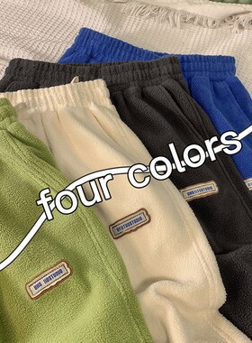 【摇粒绒】秋冬羊羔毛加绒加厚保暖外穿束脚哈伦裤子女宽松运动裤