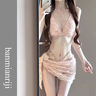 比基尼泳衣女2025新款 三件套拍照好看性感大小胸聚拢温泉沙滩泳装