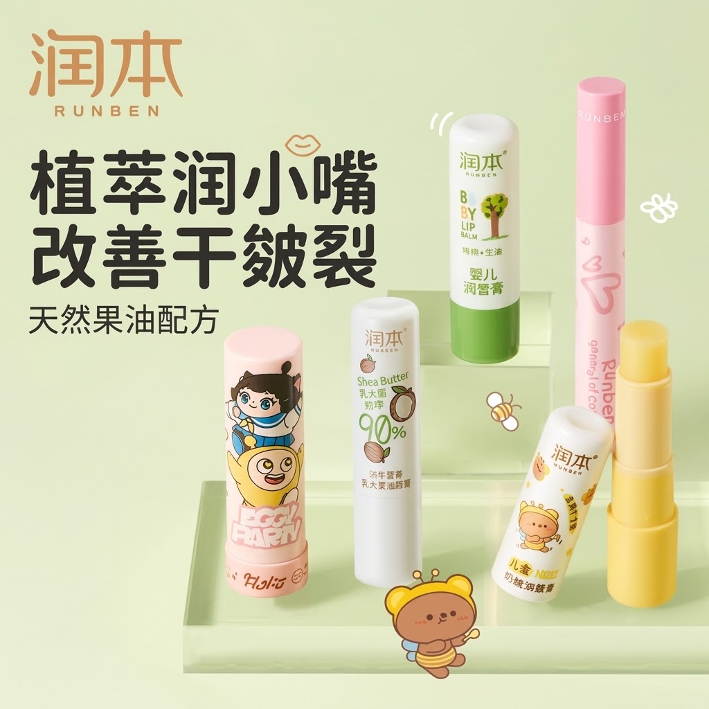 儿童润唇膏淡彩润本防裂
