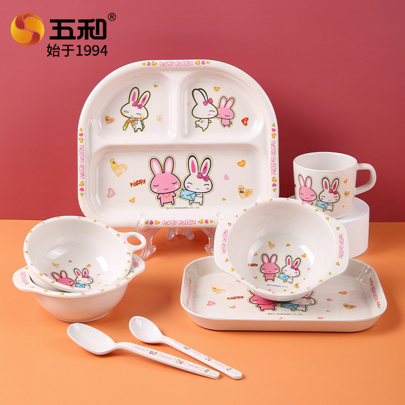 五和吉祥兔树脂密胺儿童餐具