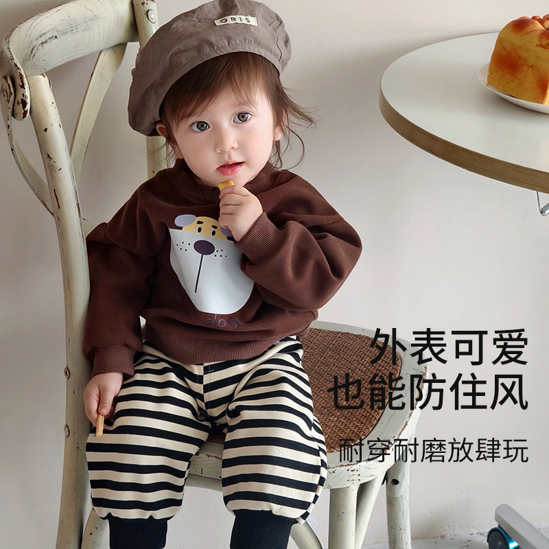 儿童卫衣套装春秋季新款可爱卡通洋气男女童休闲上衣宝宝春秋装