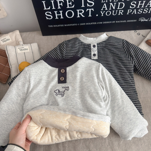 儿童棉袄棉服冬季 女男童校服内搭保暖轻薄保暖 保暖上衣加厚打底衫