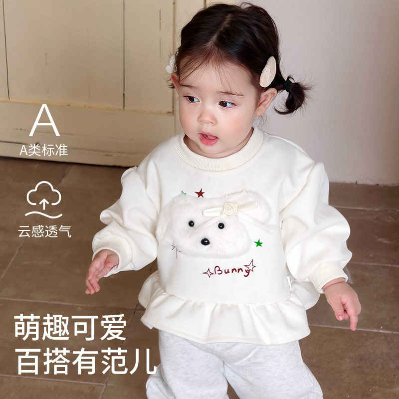 女童卫衣秋装婴儿新款儿童洋气衣服婴儿宝宝套头打底衫长袖上衣秋