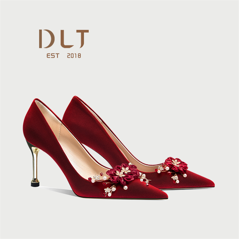 笛莲婷婚鞋秀禾两穿敬酒鞋