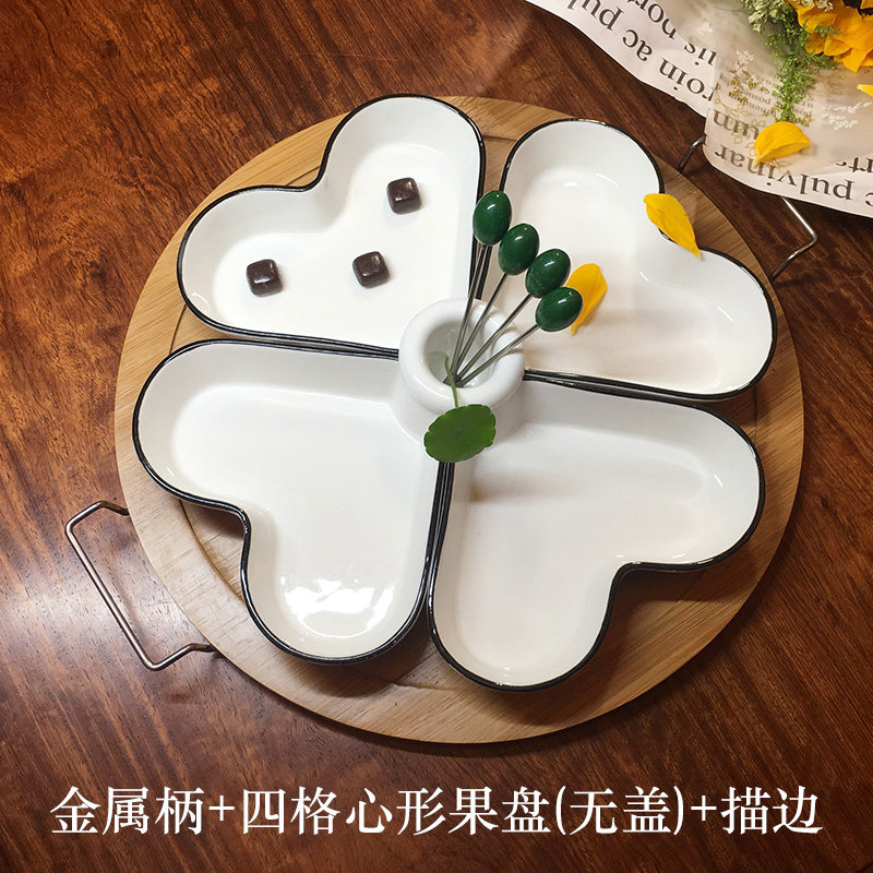 托盘简易陶瓷水果盘带盖下午茶点心分格坚果拼盘试吃零食干果盘|msdalam kategori pinggan mangkuk, pinggan mangkuk, mangkuk buah-buahan/plat buah-buahan/bakul buah-buahan - dari Buy2taobao.com untuk memberikan perkhidmatan ejen Taobao profesional membeli