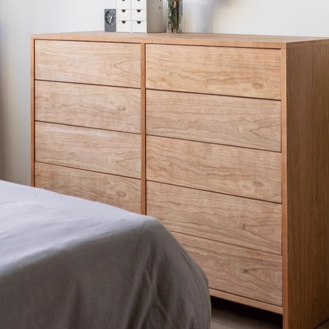 无即所有日式五斗柜卧室客厅儿童置物架靠墙简约实木抽屉收纳高柜