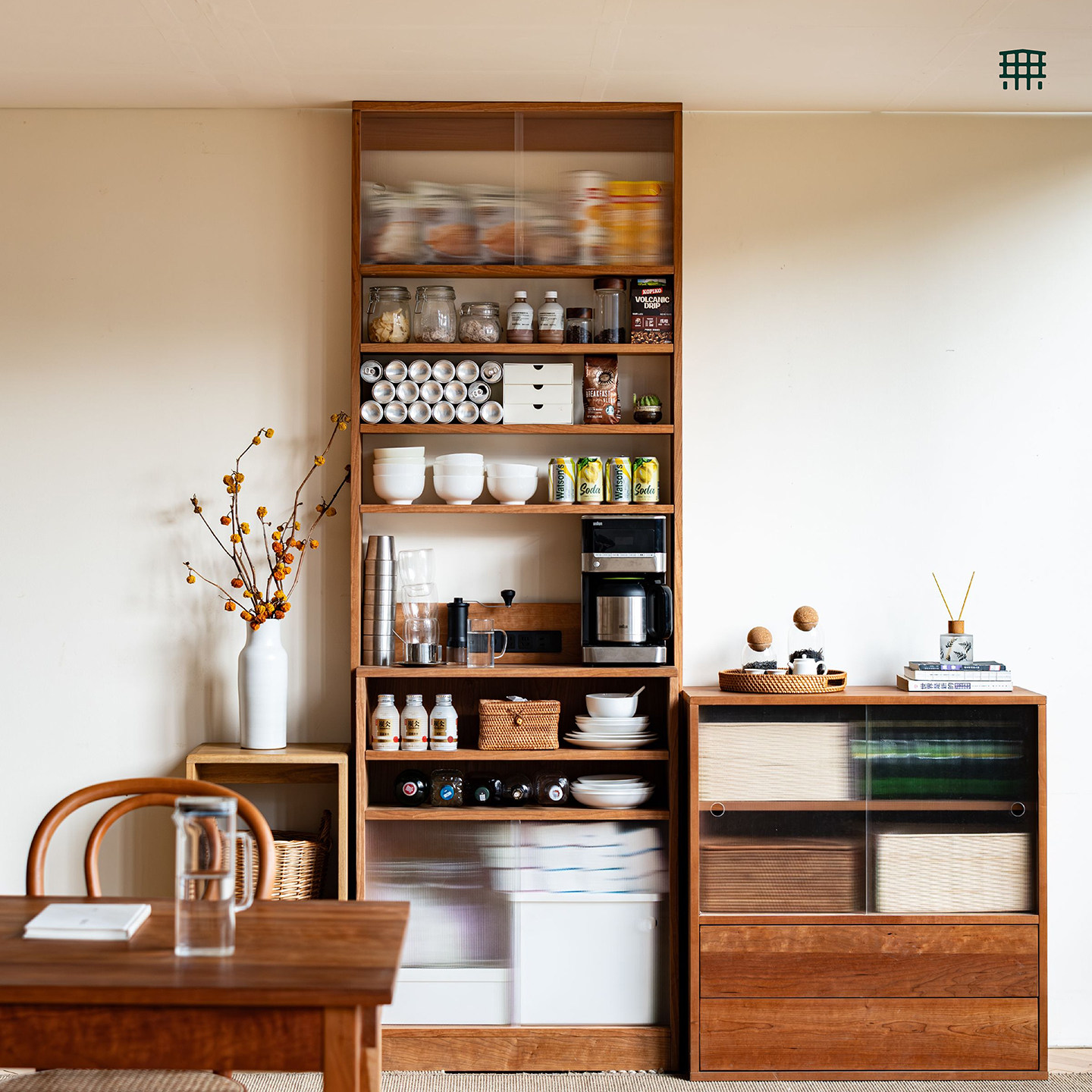 无即所有超薄实木餐边柜靠墙一体储物柜洞洞板收纳高柜客厅茶水柜,住宅家具,餐边柜,淘宝优惠券,粉丝福利购,淘宝优惠卷