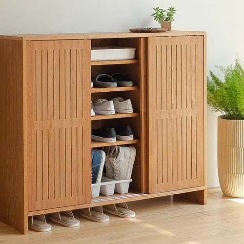 极简推拉门鞋柜，镂空门通风透气