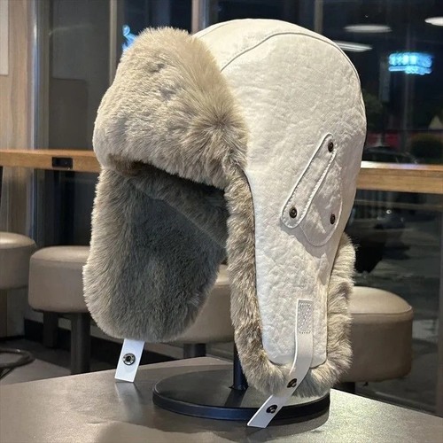 冬季皮质保暖帽子男女户外骑车