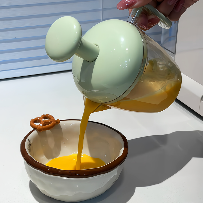 半自动按压打蛋器家用厨房烘焙蛋奶油打发器鸡蛋搅拌打蛋杯大容量
