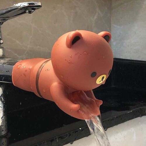 儿童防溅水水龙头延伸器卡通硅胶延长器万能导水槽通用防溅水神器