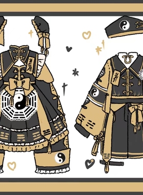 神仙猫 原创设计新款 意向金 Lolita小道士连衣裙正版JSK日常轻lo