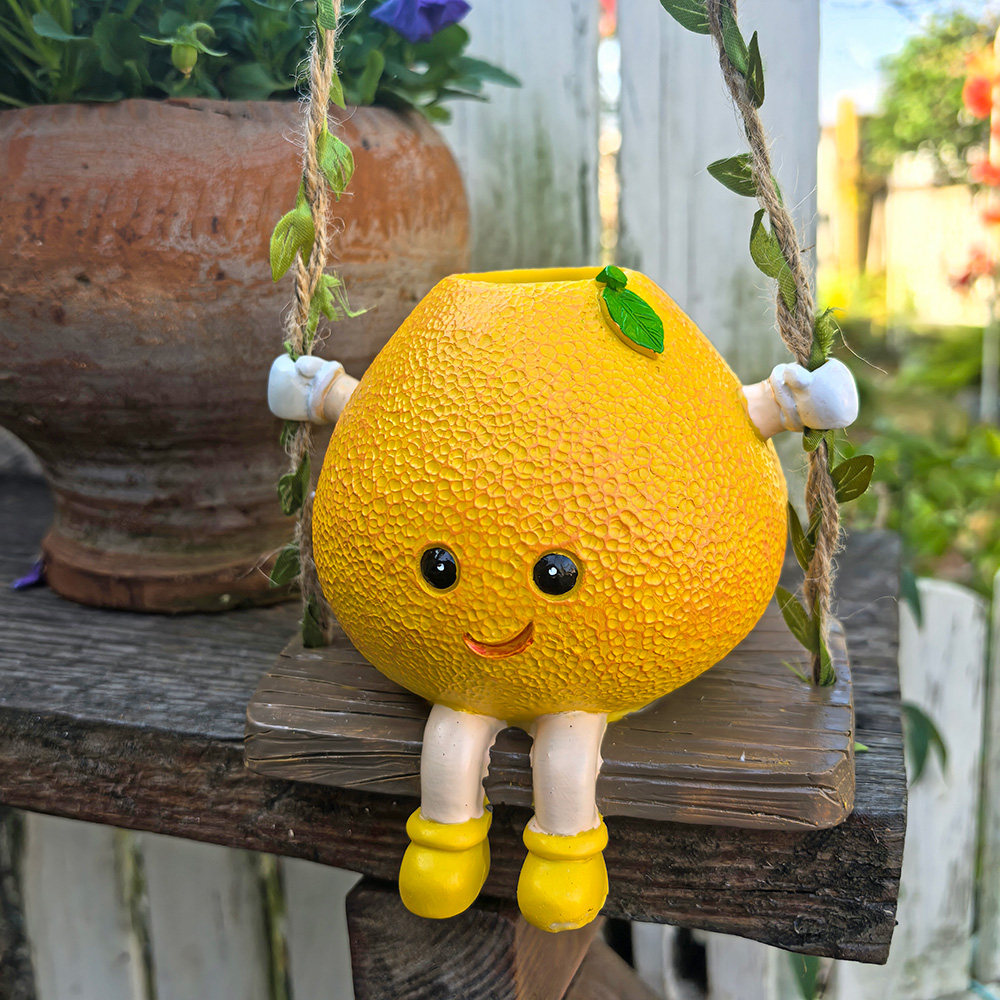 秋千橘灯庭院摆件可爱笑脸造型多肉花盆阳台庭院个性盆栽装饰品,家居饰品,户外/庭院摆件,淘宝优惠券,粉丝福利购,淘宝优惠卷