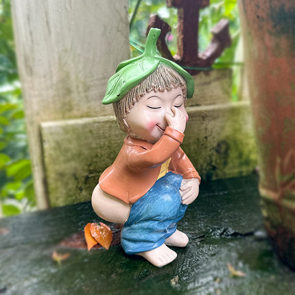 趣味公仔庭院摆件小屁孩阳台户外花园情趣布置装饰露台逗趣娃娃