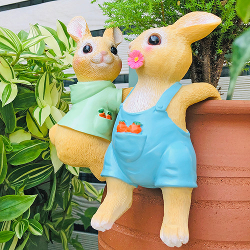 树脂摆件不易褪色户外花盆挂饰