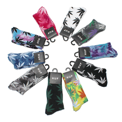 HUF潮牌枫叶袜子经典扎染加厚运动袜滑板篮球男女高筒毛巾底长袜