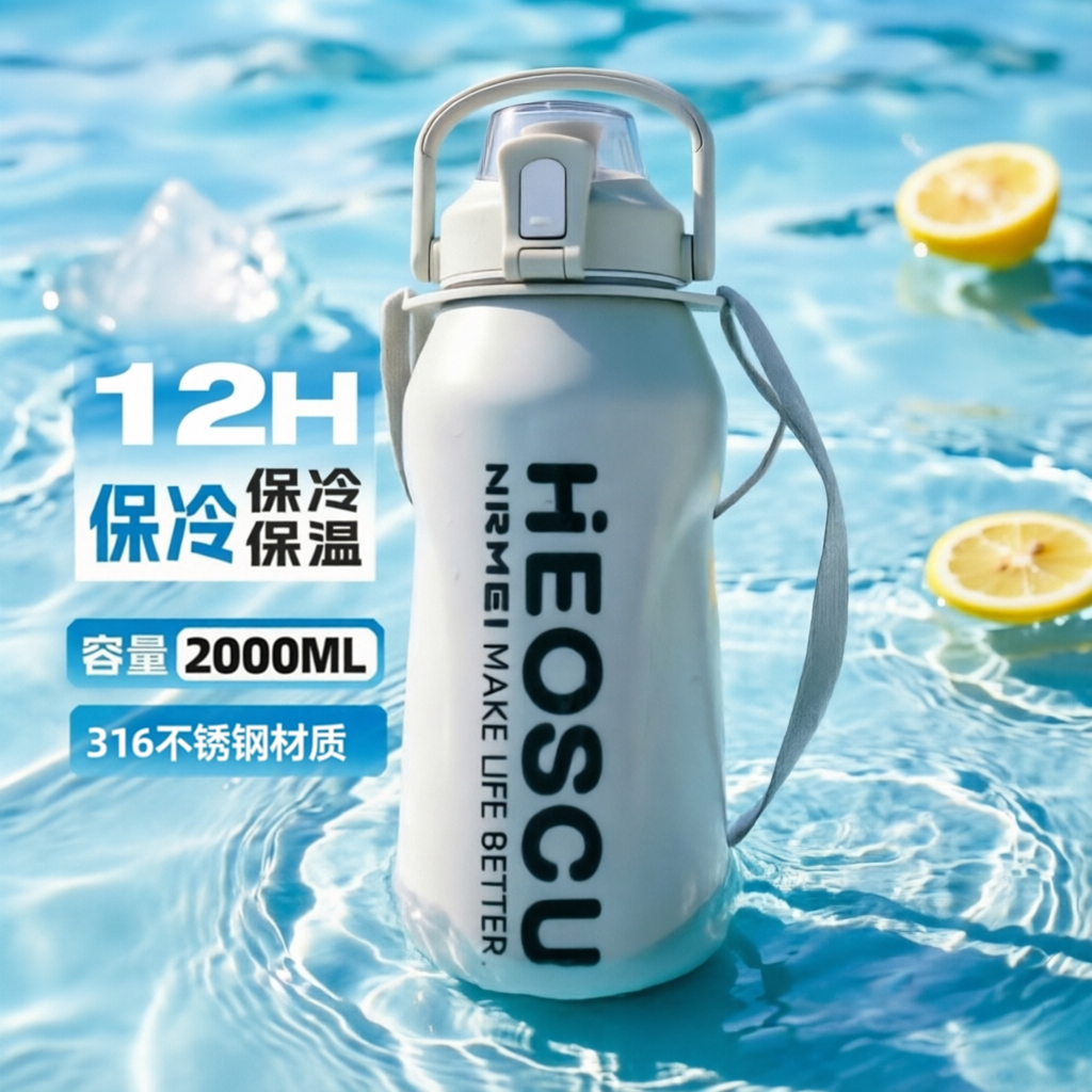 316不锈钢大容量吸管保温保冷杯