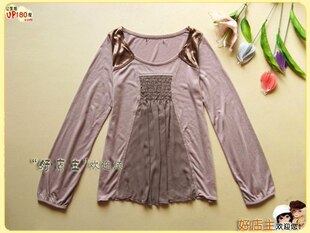 很淑女 relaxin 做工细致 飘逸.圆领长袖 C81 日单green labe