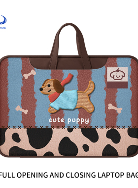 可爱小狗手提电脑包16寸适用于华为matebook14内胆包苹果Macair13.3英寸M3M4笔记本保护套联想小新pro15.6包