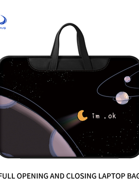 简约黑色星球手提电脑包16寸适用于华为matebook14内胆包苹果Macair13.3寸保护套m3m4联想小新pro15.6笔记本
