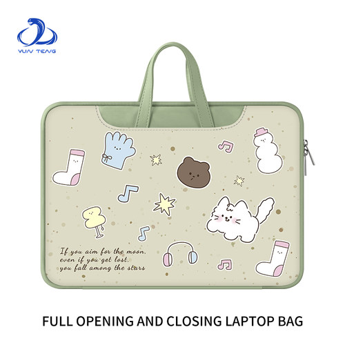 180°全开合电脑包PU大容量手提