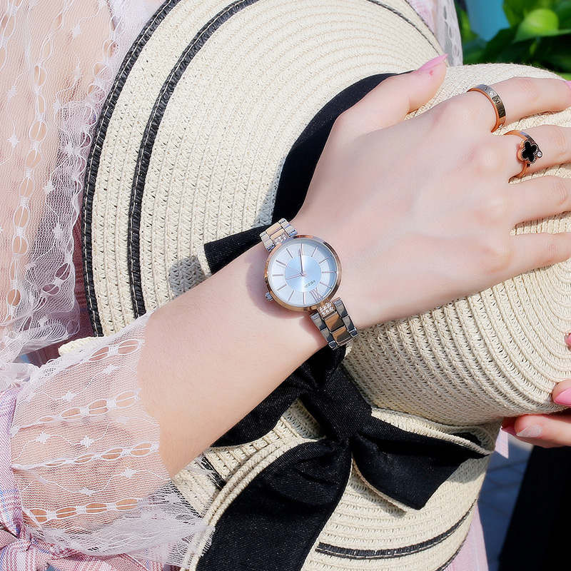 珂紫kezzi女生简约手表休闲静音新款石英表网红时尚韩版钢带腕表