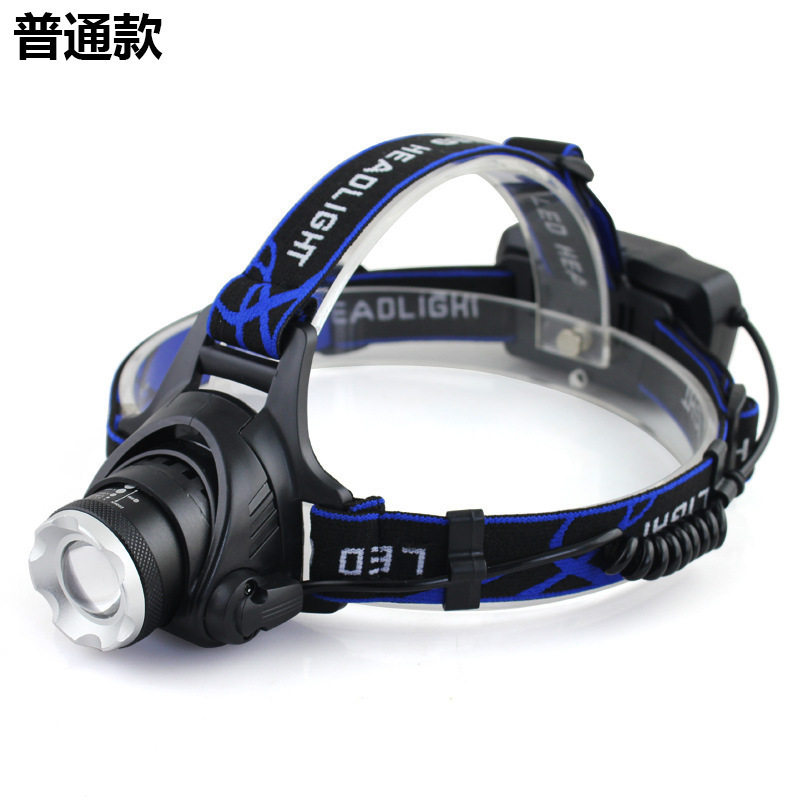 T6感应强光头灯 钓鱼led头灯 戴矿灯充电远射 变焦钓鱼头灯
