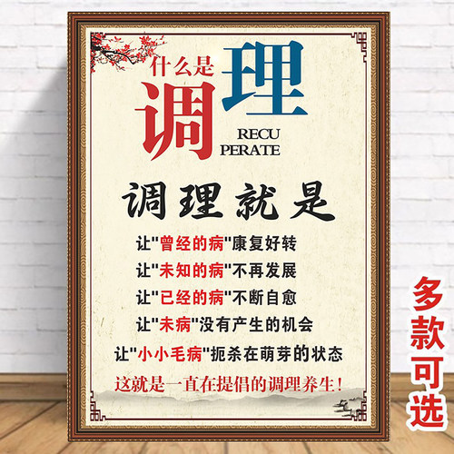中医养生馆调理养生理念艾灸挂图