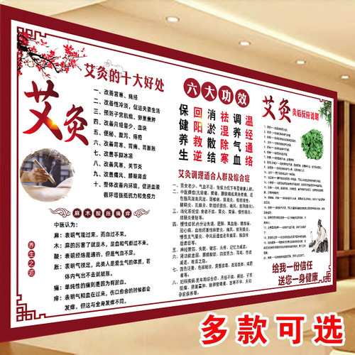 养生馆艾灸广告图装饰挂画