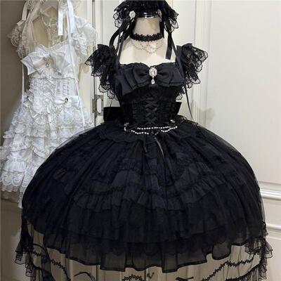 永恒誓约白糖少女原创设计轻花嫁Lolita洋装jsk吊带裙连衣裙