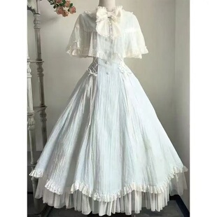 小风铃优雅水色风铃cla系夏季新款优雅千金风lolita重工连衣裙女