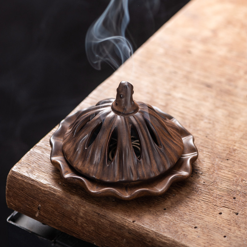 禅意陶瓷香薰炉带盖防风沉香盘香炉家用蚊香炉底托盘室内香道摆件,餐饮具,茶道/香炉,淘宝优惠券,粉丝福利购,淘宝优惠卷