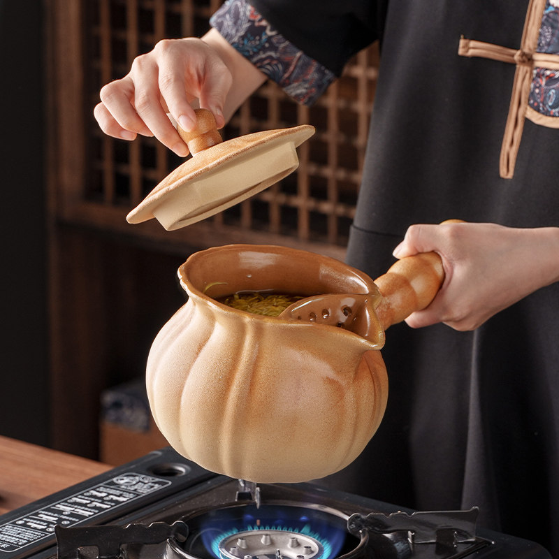围炉煮茶家用带盖罐罐花茶壶电陶炉煮茶器陶壶烤奶茶罐茶壶陶土罐